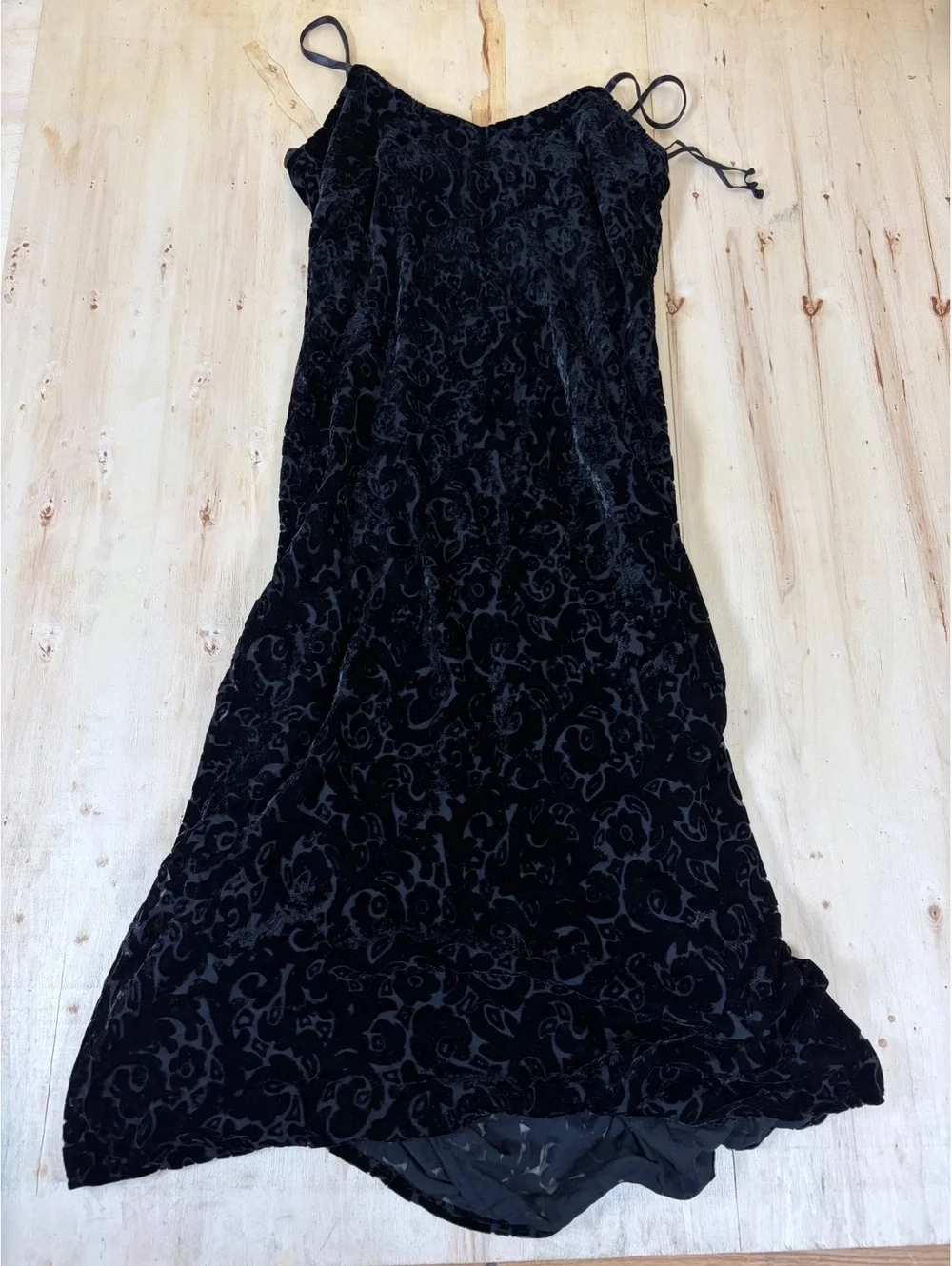 Vintage 90s Whimsygoth Burnout Velvet Dress - Goth Romantic Devore Size 6